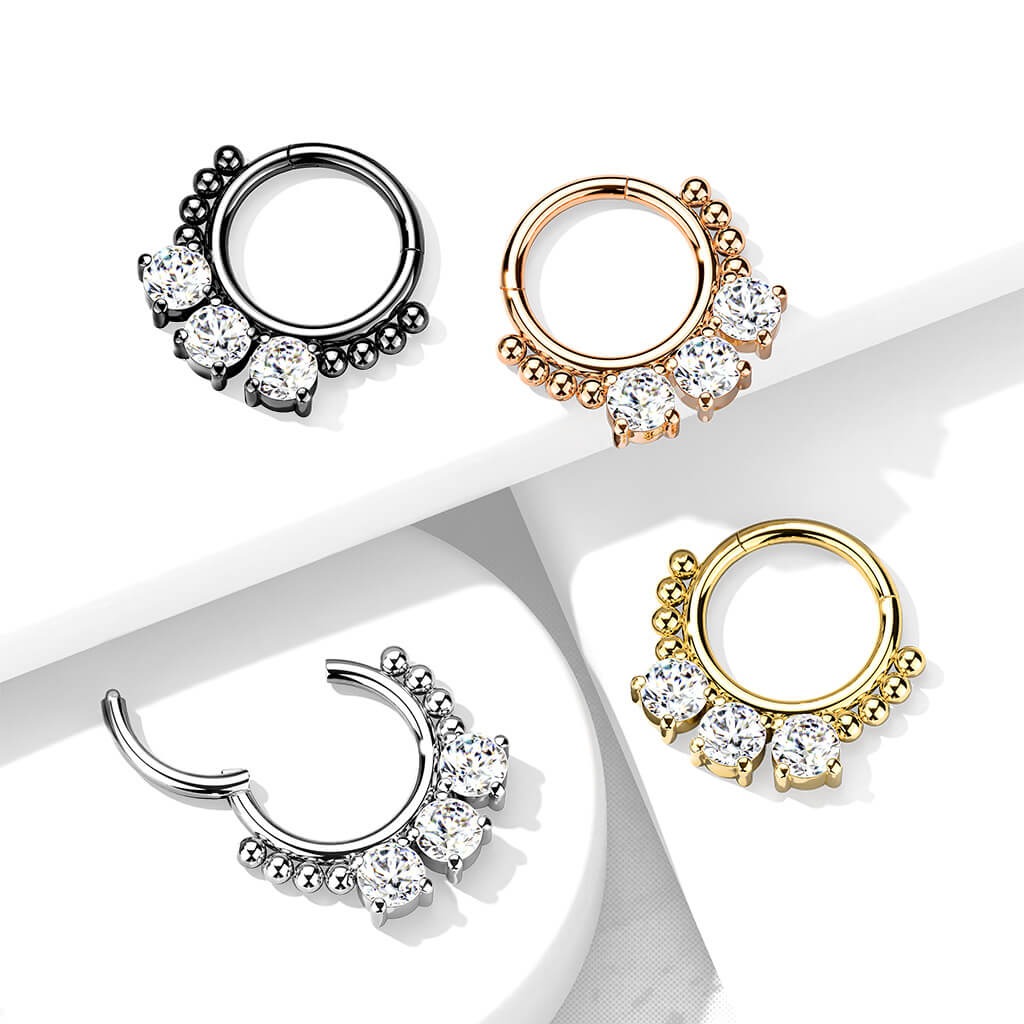Ring 3 Zirconia Round Clicker - Image 8