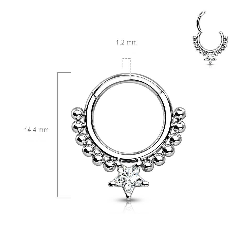 Ring Star Zirconia Silver Clicker - Image 3