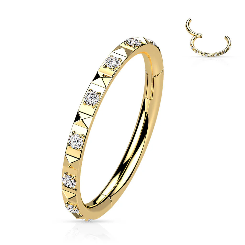 Ring Pyramid Cut Zirconia Clicker - Image 5
