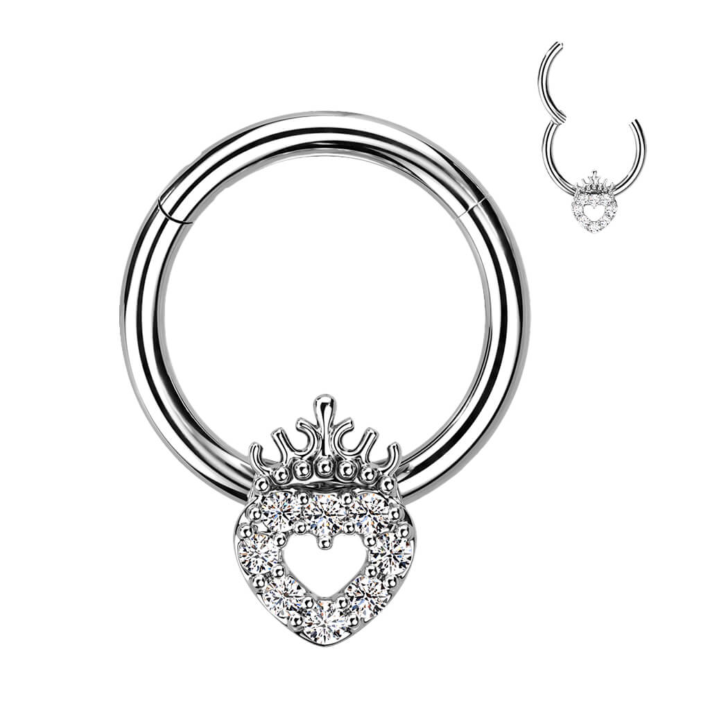 Ring Heart Crown Zirconia Clicker - Image 2