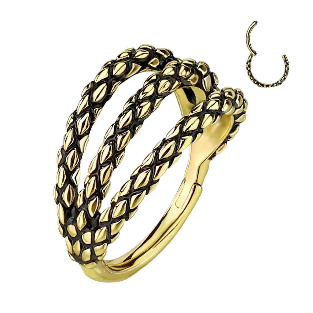 Ring Lizard Skin trible Hoop Clicker - Image 2