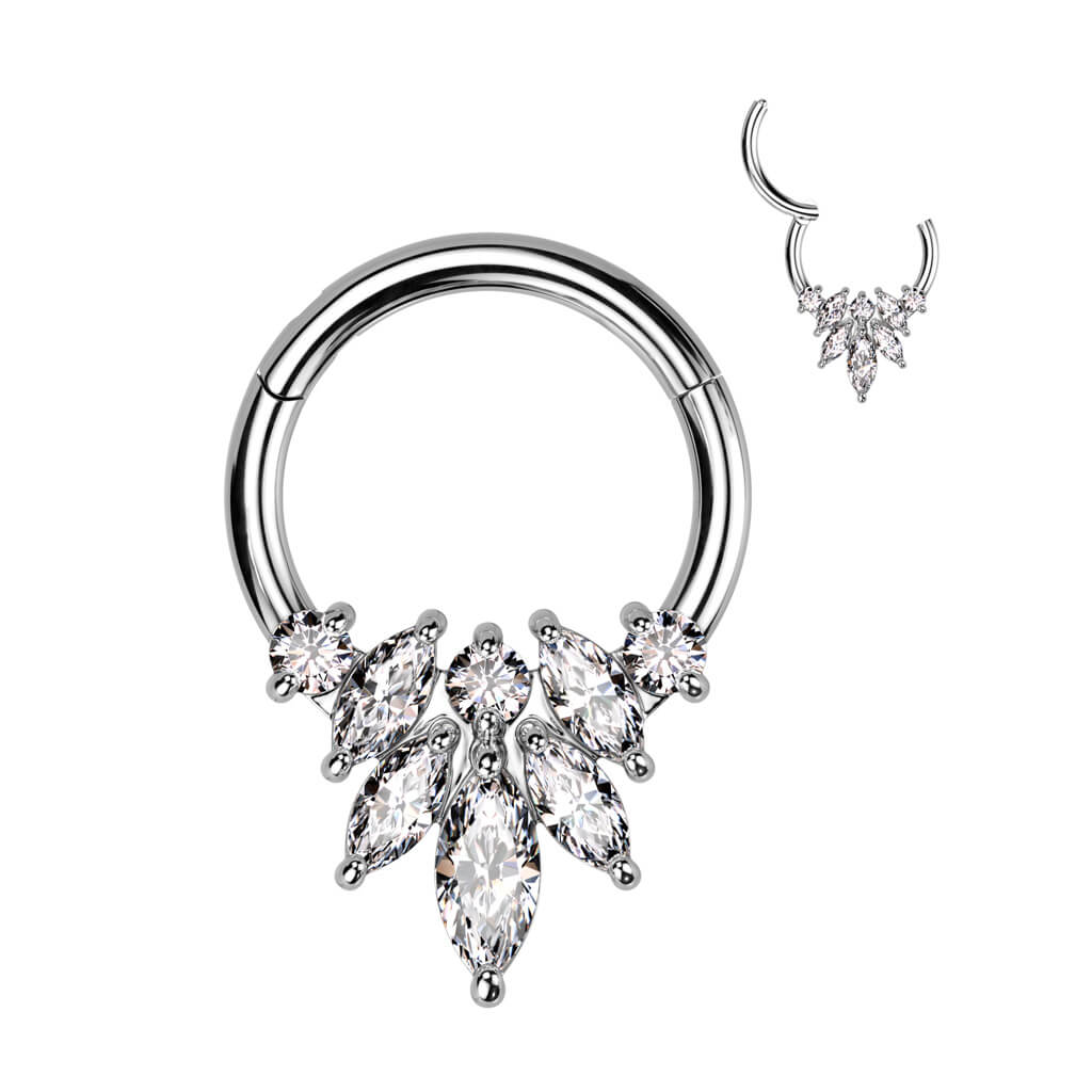 Ring Flowers Zirconia Clicker - Image 2