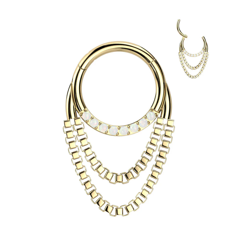 Ring Chains dangle Zirconia Clicker - Image 2