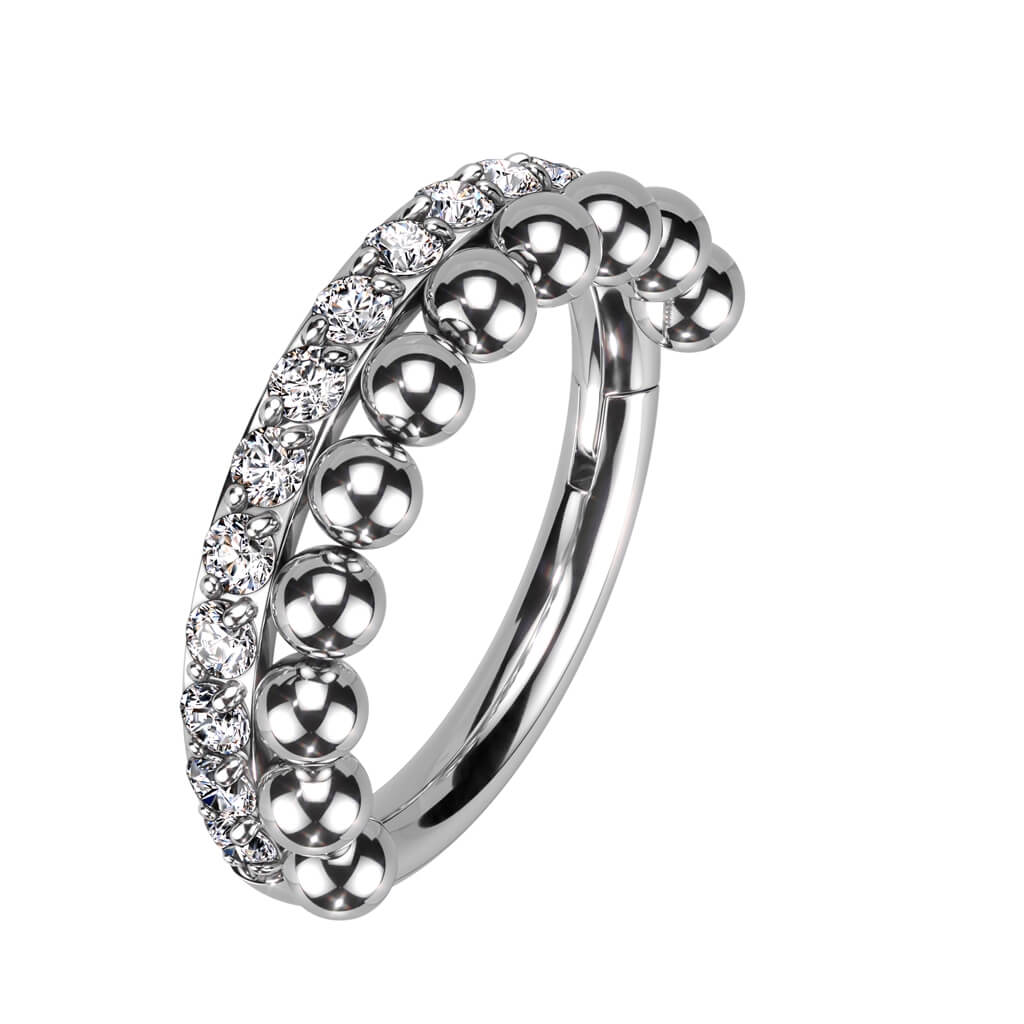Ring Beaded Ball Line Zirconia Clicker - Image 3