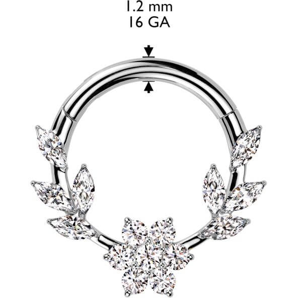 Ring vines flower zirconia marquise cut Segment - Image 2