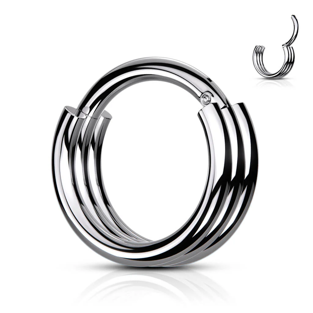 Ring Triple Layered Hoops Clicker - Image 8