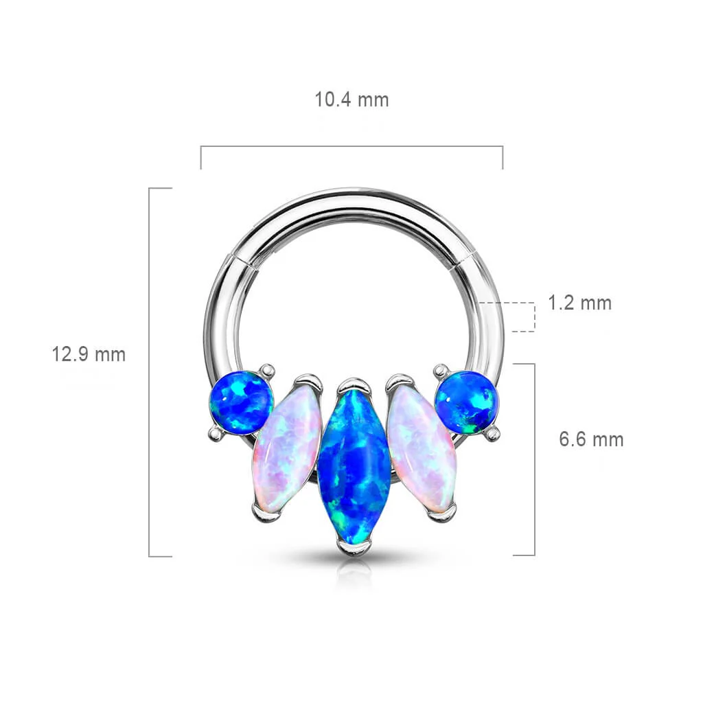 Ring Marquise Cut 5 Opal Clicker - Image 3