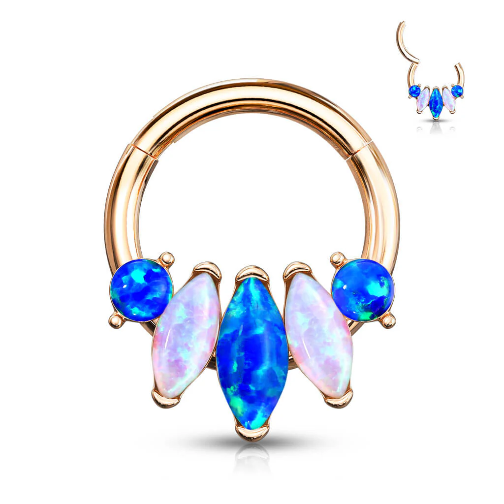 Ring Marquise Cut 5 Opal Clicker - Image 4