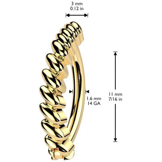 Belly Button Piercing twisted bar Clicker - Image 2