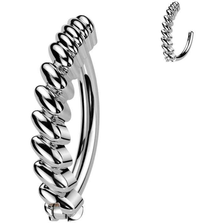 Belly Button Piercing twisted bar Clicker - Image 3