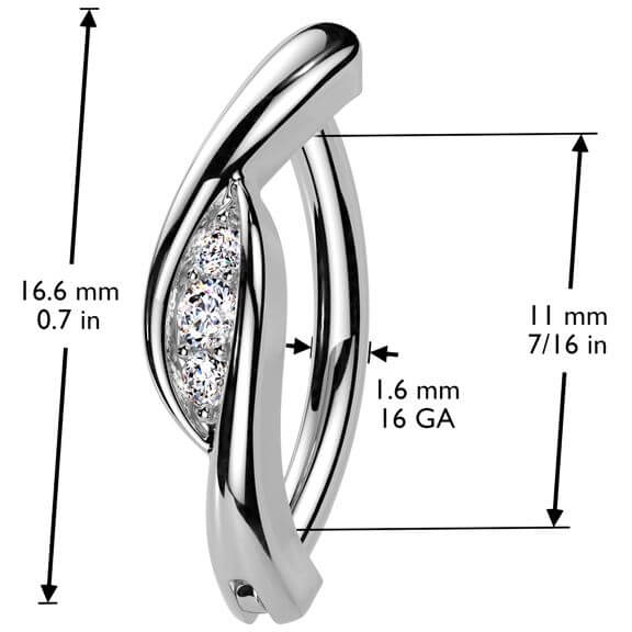 Belly Button Piercing zirconias Clicker - Image 2
