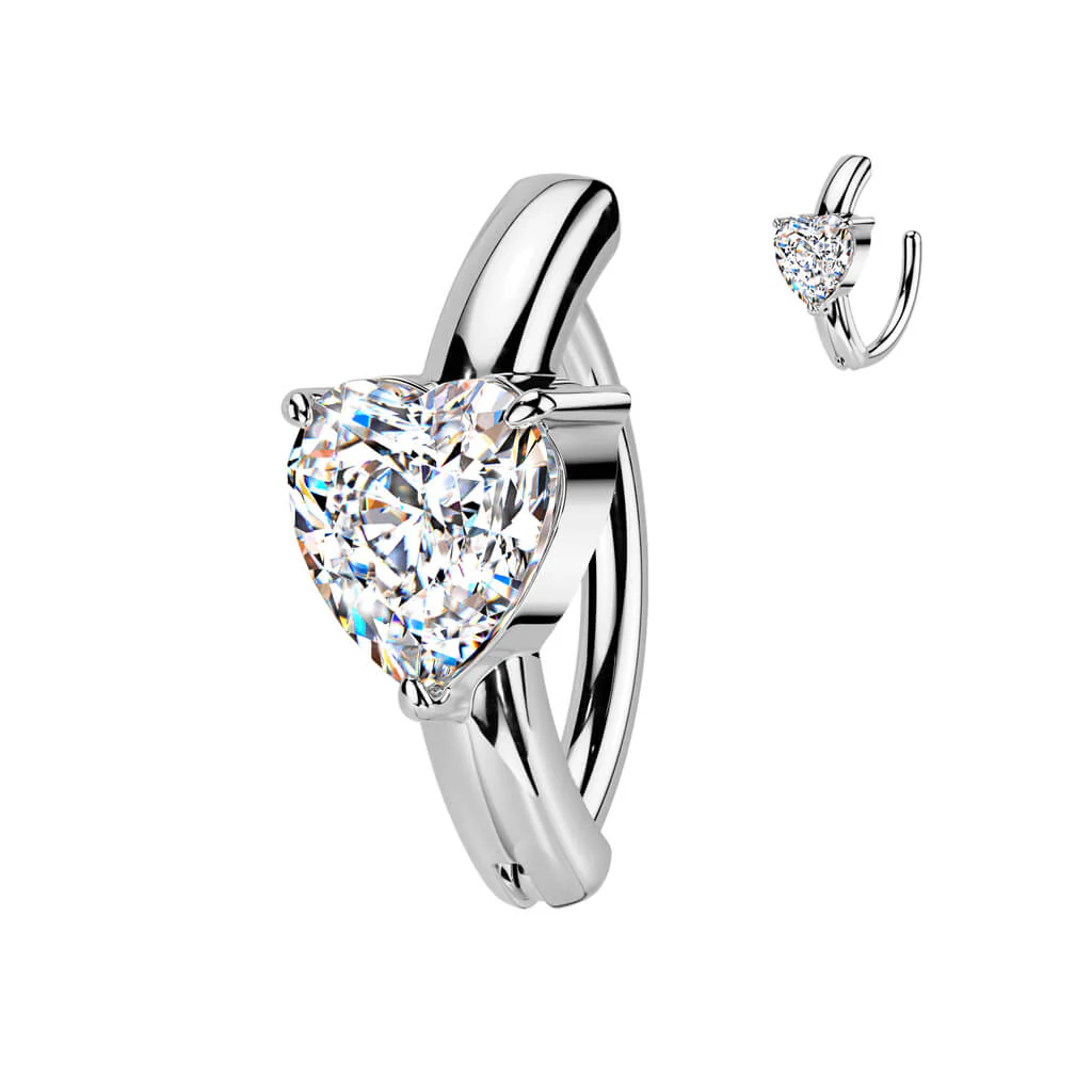 Belly Button Piercing heart zirconia Segment - Image 4