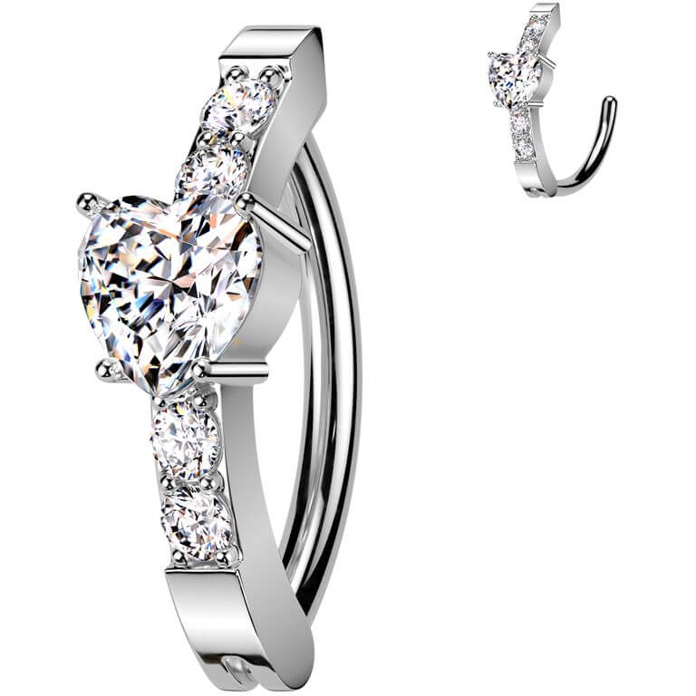 Belly Button Piercing heart zirconia - Image 4