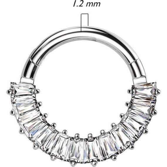 Titanium Ring Baguette pave setting zirconia Clicker - Image 2