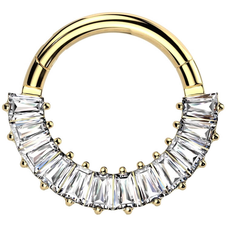 Titanium Ring Baguette pave setting zirconia Clicker - Image 5