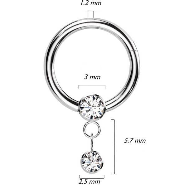 Titanium Ring dangle zirconia Clicker - Image 2