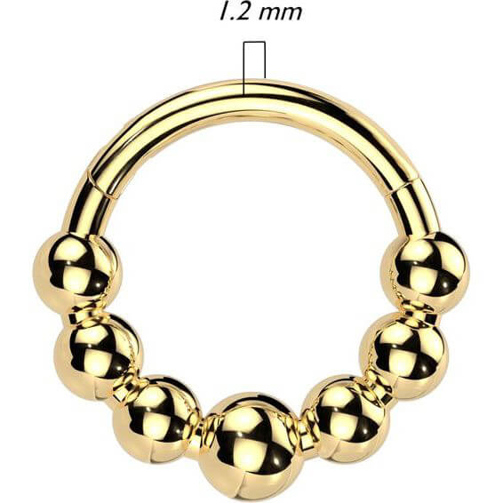 Titanium Ring 7 beaded balls Clicker - Image 2