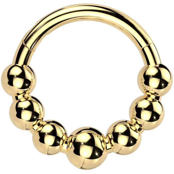 Titanium Ring 7 beaded balls Clicker - Image 3