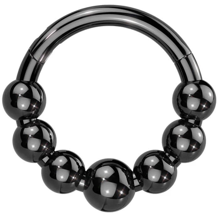 Titanium Ring 7 beaded balls Clicker - Image 4