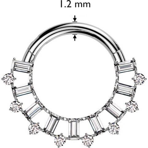 Titanium Ring baguette cut zirconia Clicker - Image 2