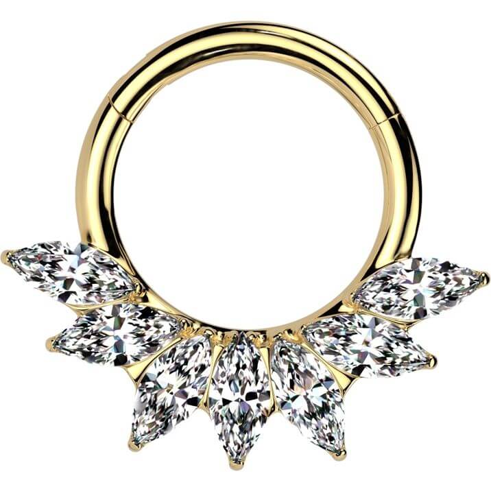 Titanium Ring 7 marquise cut zirconia Segment - Image 4