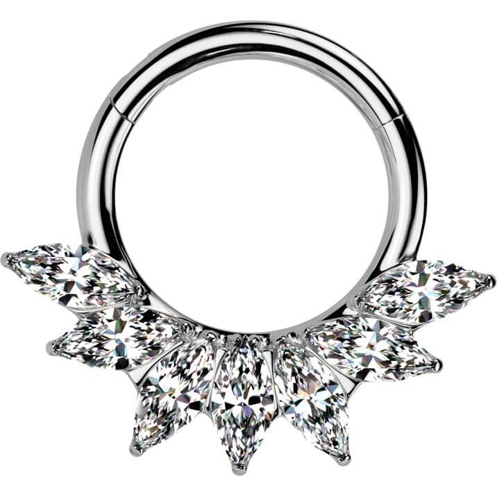 Titanium Ring 7 marquise cut zirconia Segment - Image 5