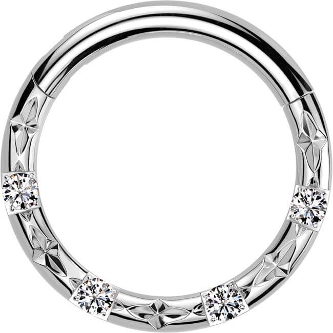 Titanium Ring 4 zirconia faceted cuts Segment - Image 4