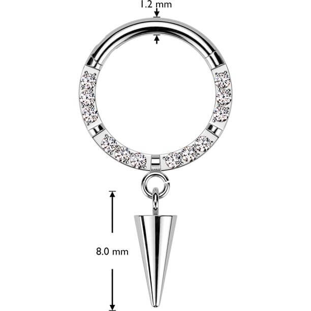 Titanium Ring zirconia spike dangle Segment - Image 2