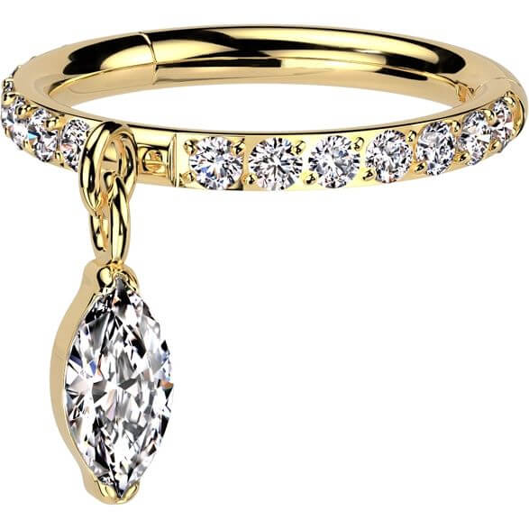 Titanium Ring zirconia marquise cut dangle Segment - Image 4