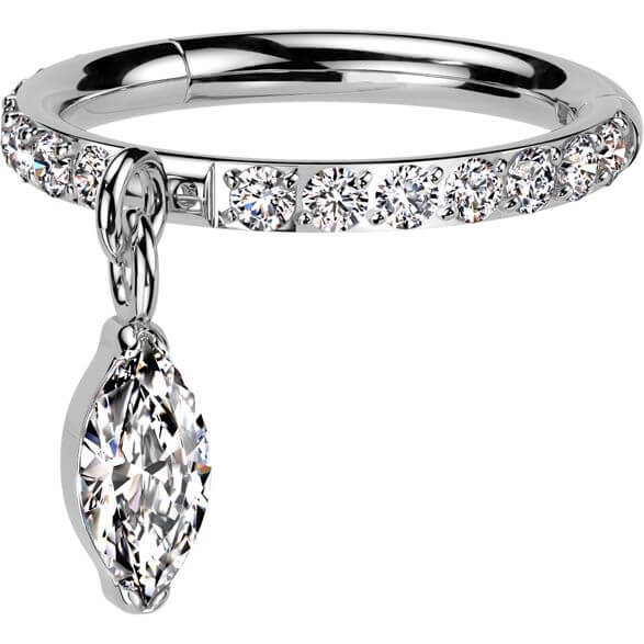 Titanium Ring zirconia marquise cut dangle Segment - Image 5