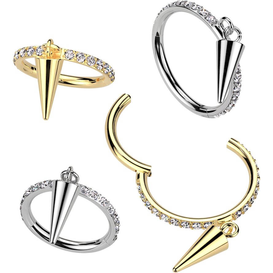 Titanium Ring zirconia pendulum dangle Segment - Image 3