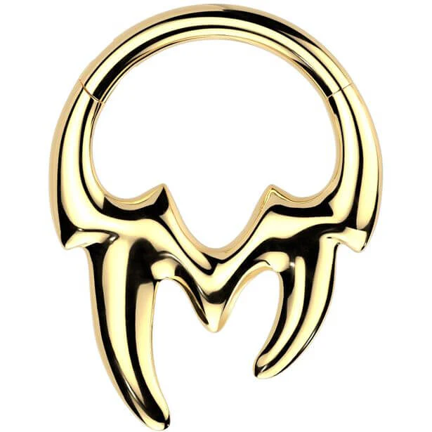 Titanium Ring tribal fangs Segment