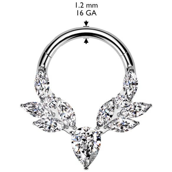 Titanium Ring vines marquise cut zirconia Segment - Image 2
