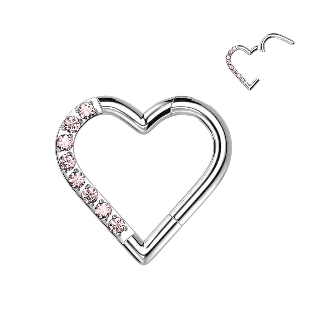 Titanium Ring Heart Zirconia Clicker - Image 5