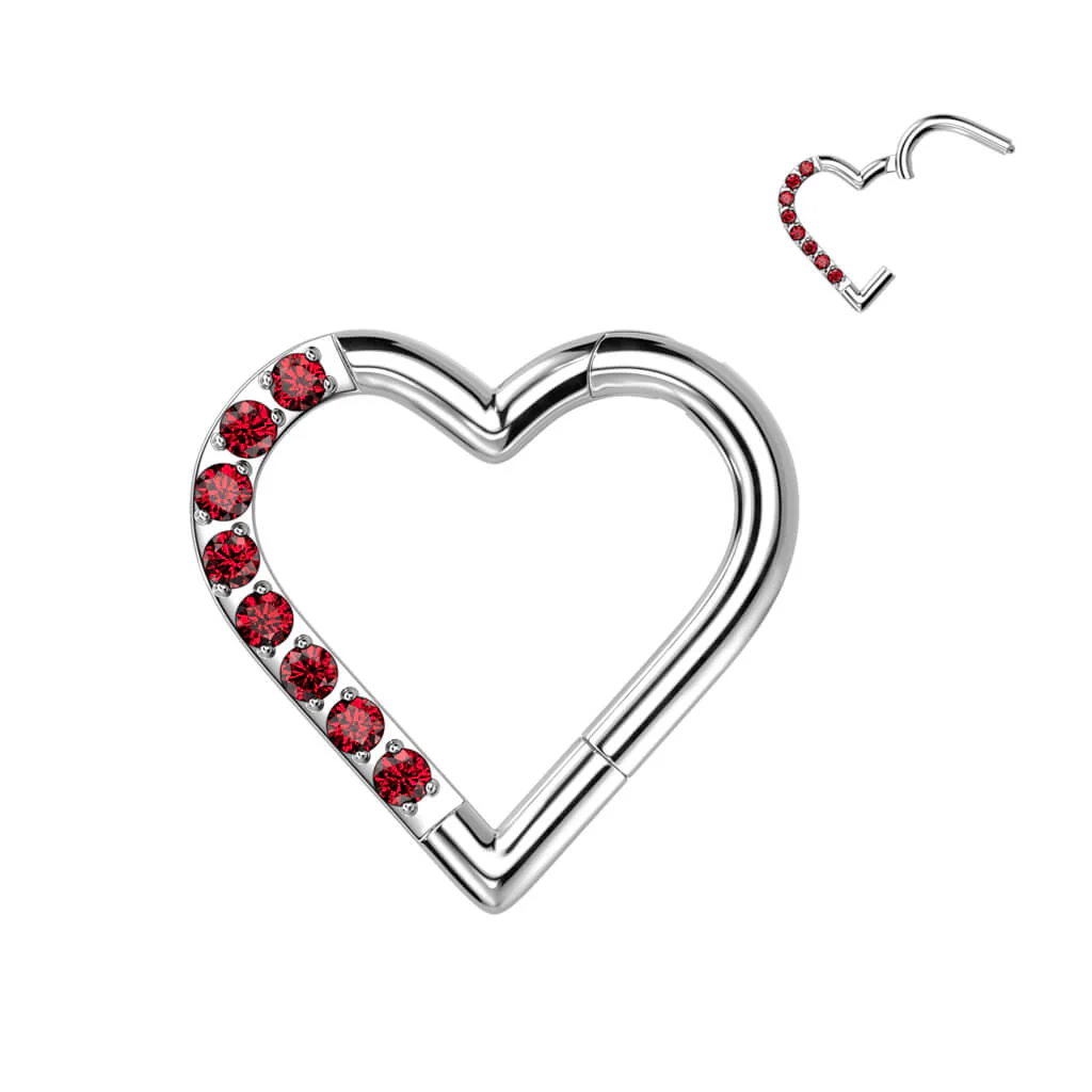 Titanium Ring Heart Zirconia Clicker - Image 6