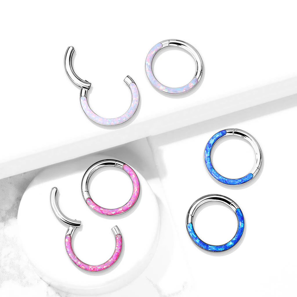 Titanium Ring Opal Clicker - Image 8
