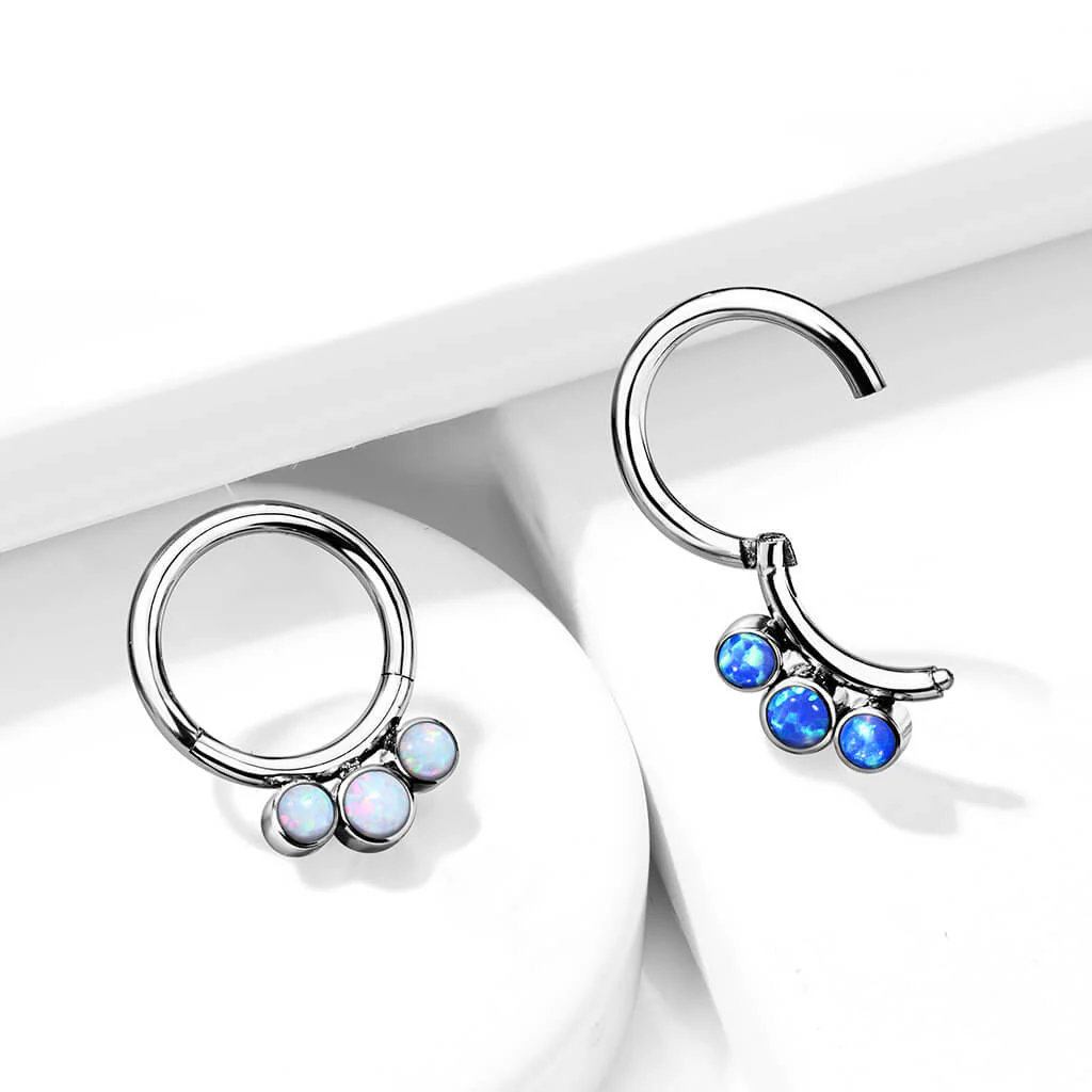 Titanium Ring Ball 3 Opal Silver Clicker - Image 6