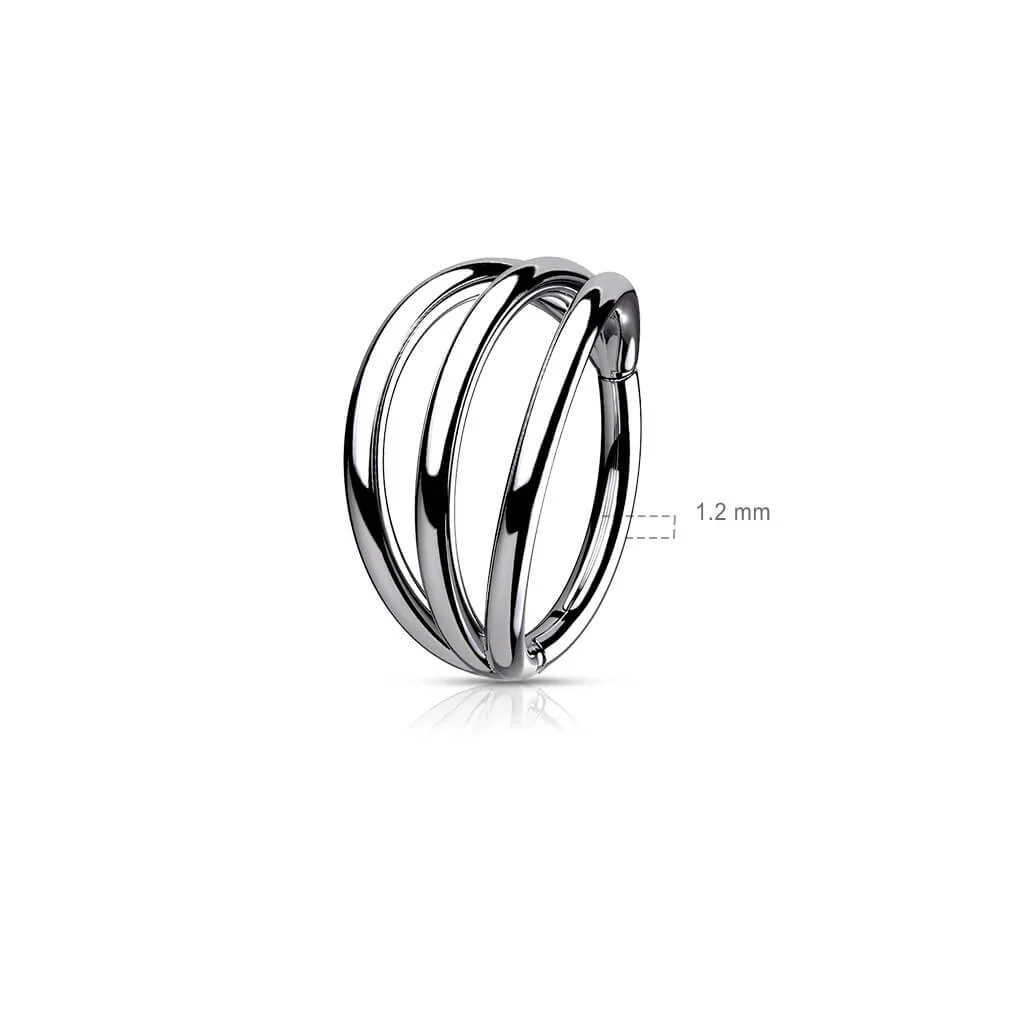Titanium Ring Three rows Clicker - Image 3