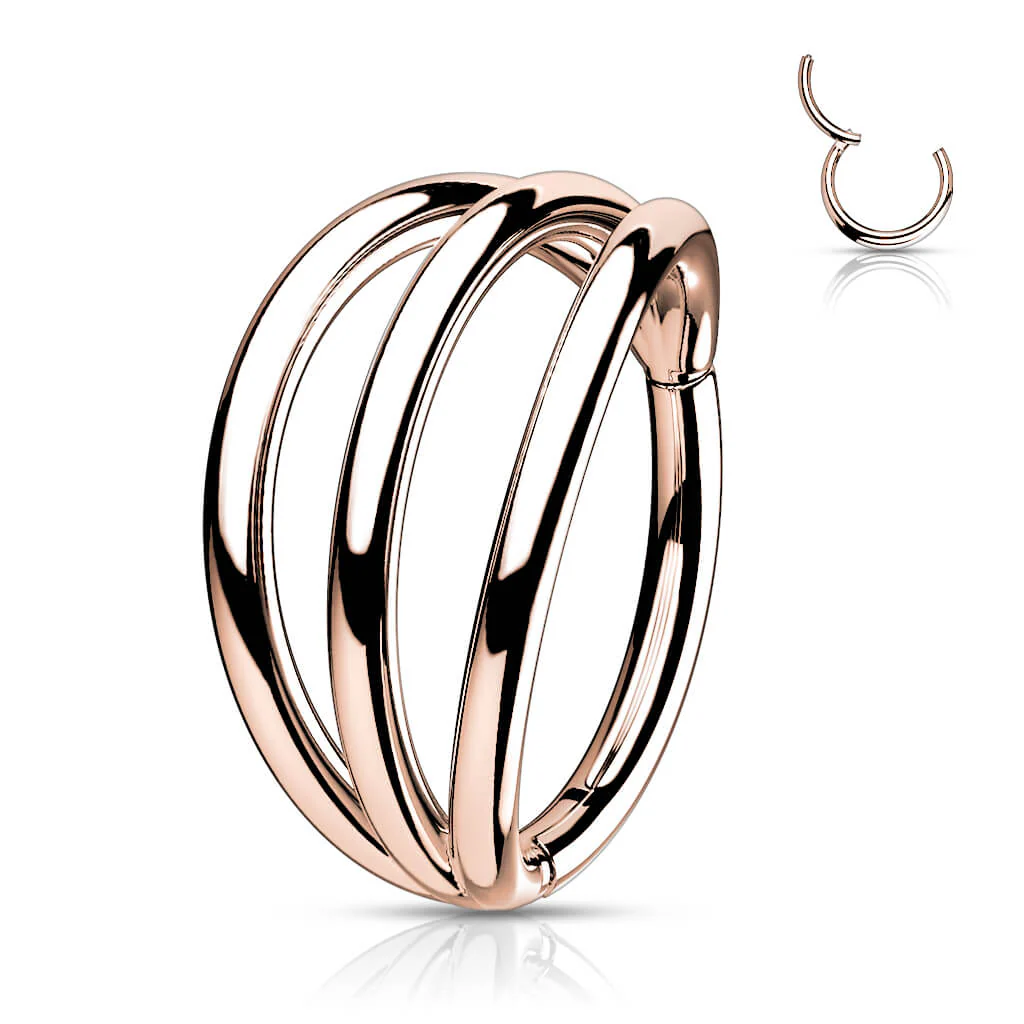Titanium Ring Three rows Clicker - Image 6
