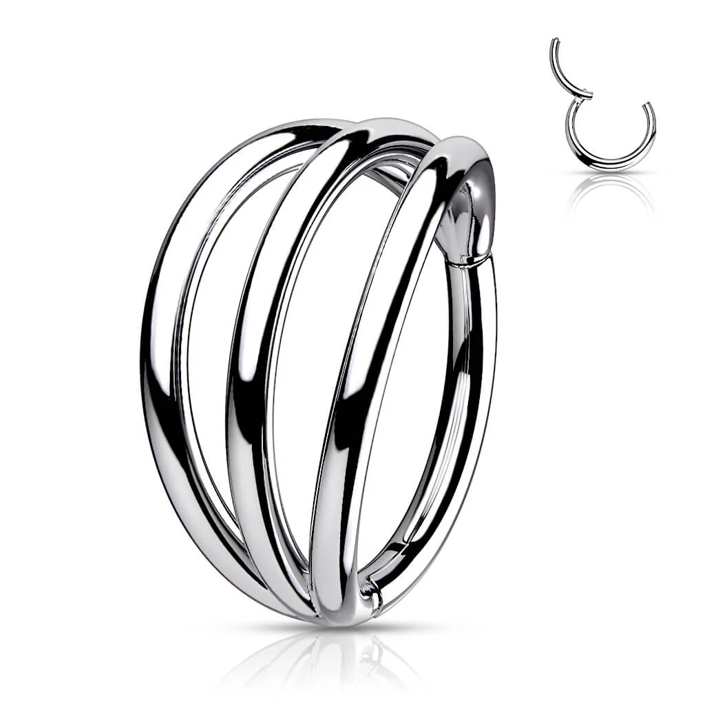 Titanium Ring Three rows Clicker - Image 8