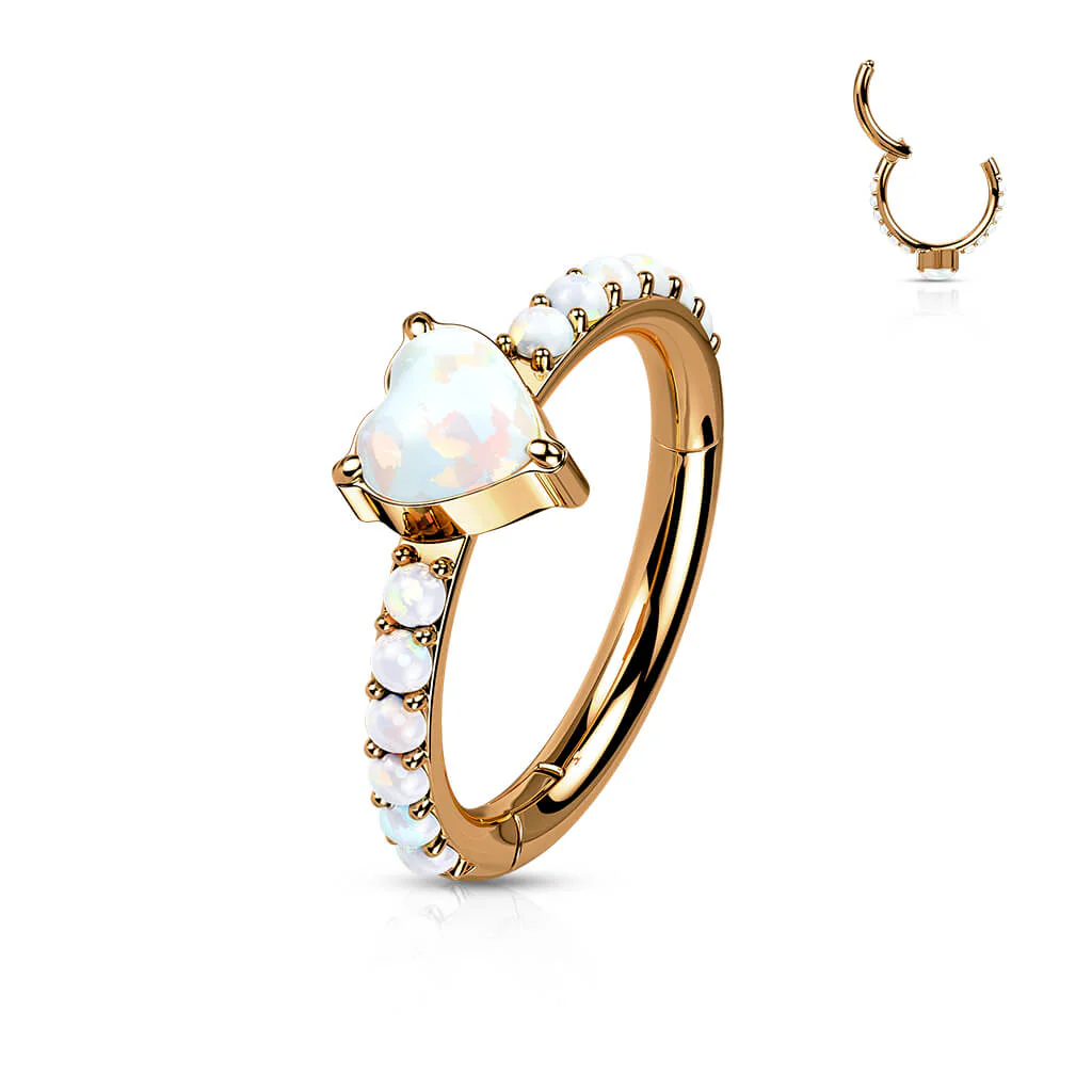 Titanium Ring Heart Zirconia Clicker - Image 6