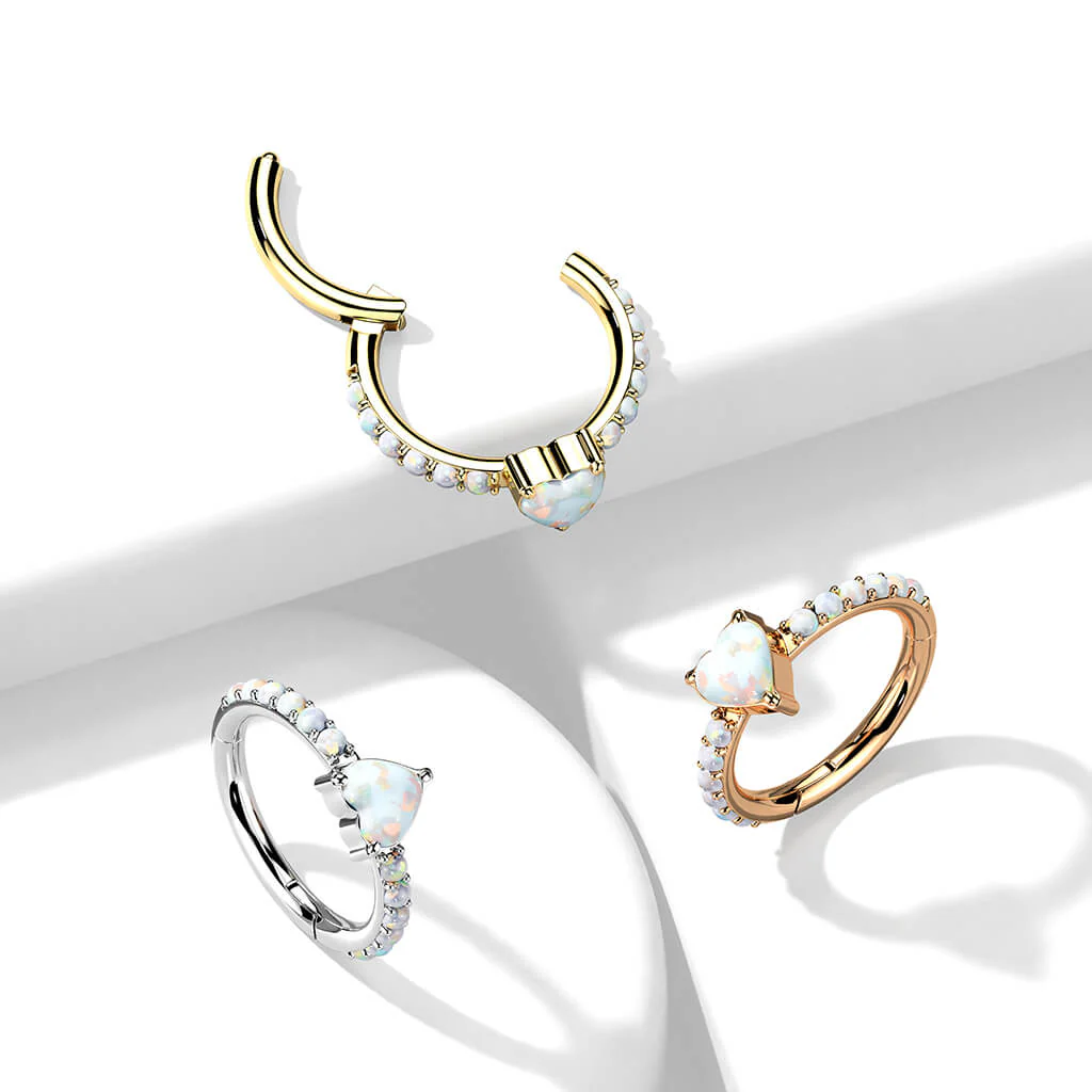 Titanium Ring Heart Zirconia Clicker - Image 7
