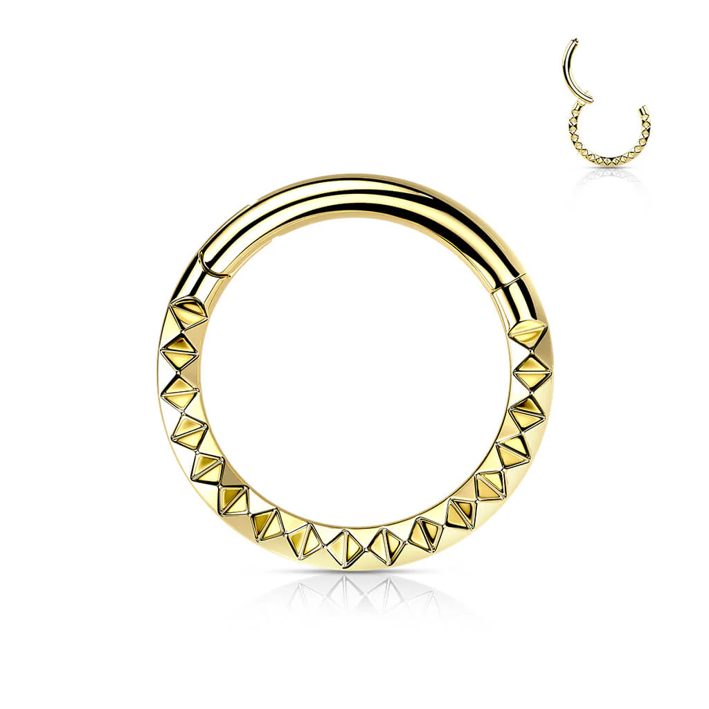 Titanium Ring Pyramid Cut Clicker - Image 2