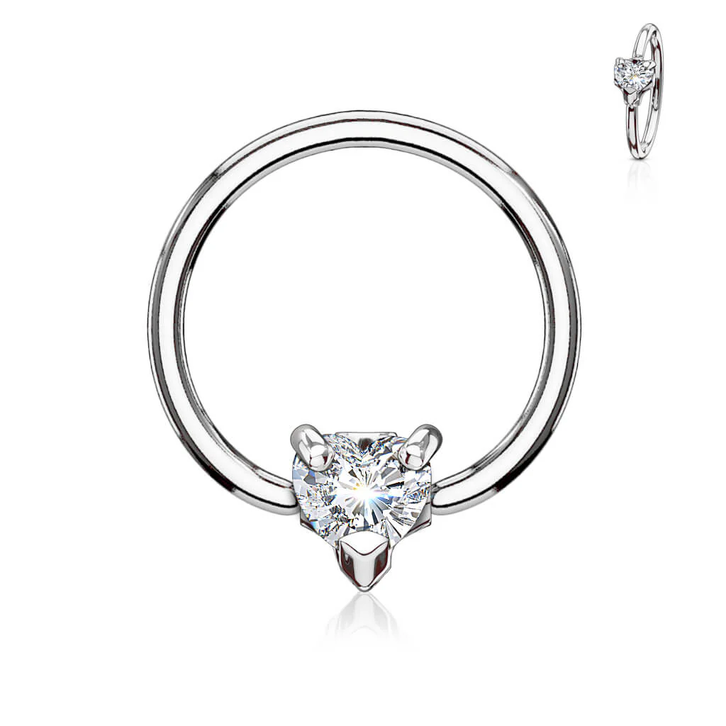 Ring Heart Zirconia Captive Bead - Image 2