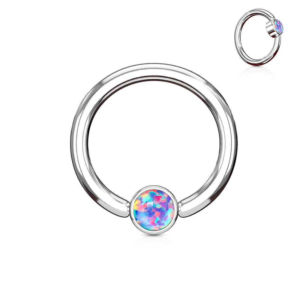 Ring Ball Flat Zirconia Silver Captive Bead - Image 6