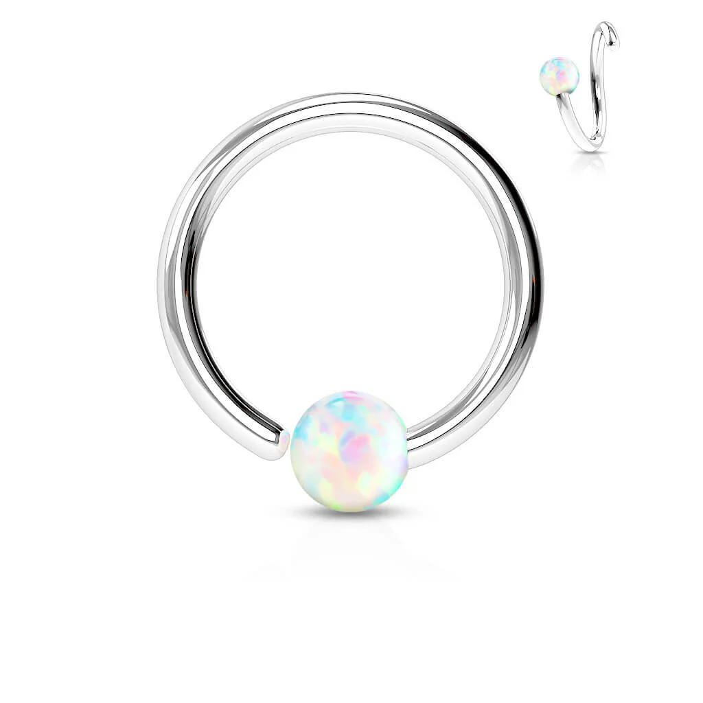 Ring Ball Opal Silver Bendable - Image 3