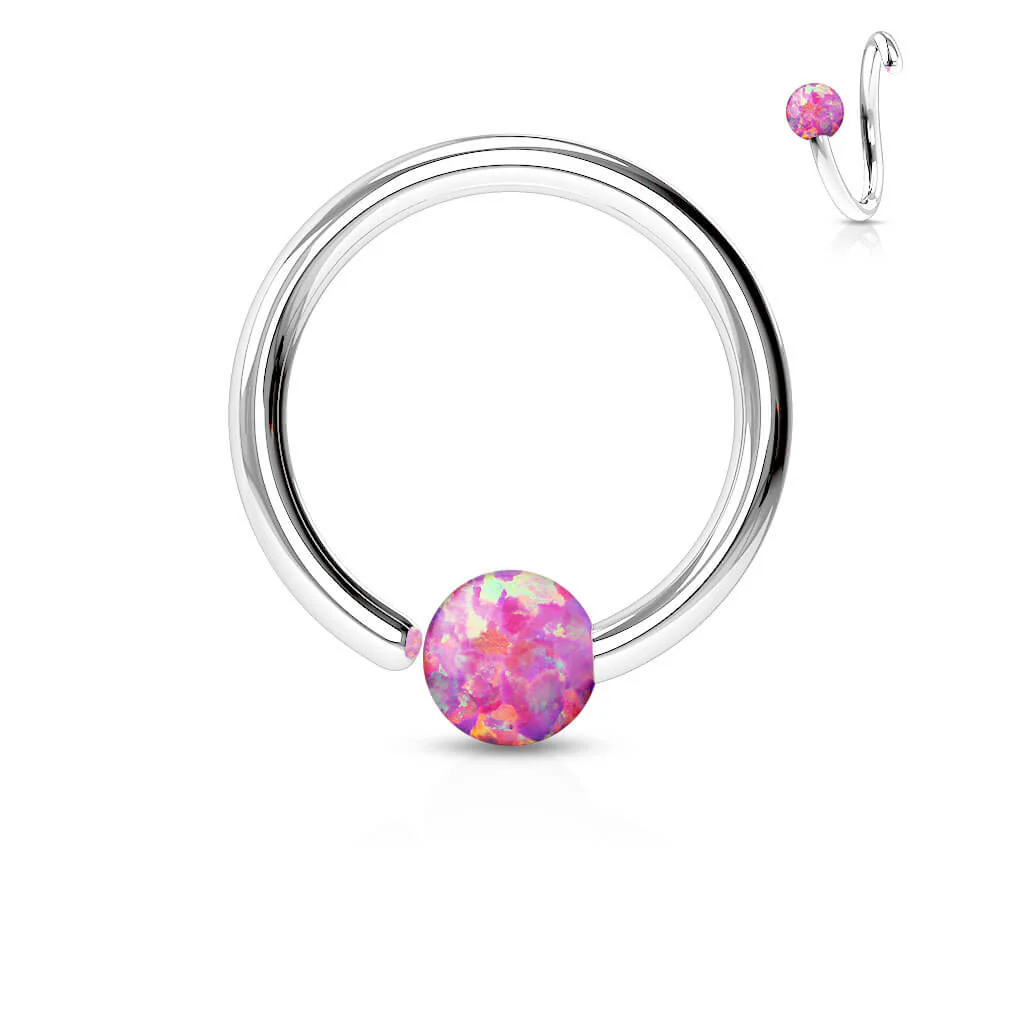 Ring Ball Opal Silver Bendable - Image 4