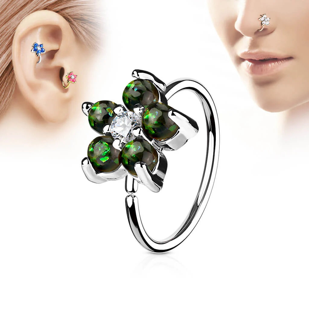 Ring Flower Zirconia Silver Bendable - Image 3