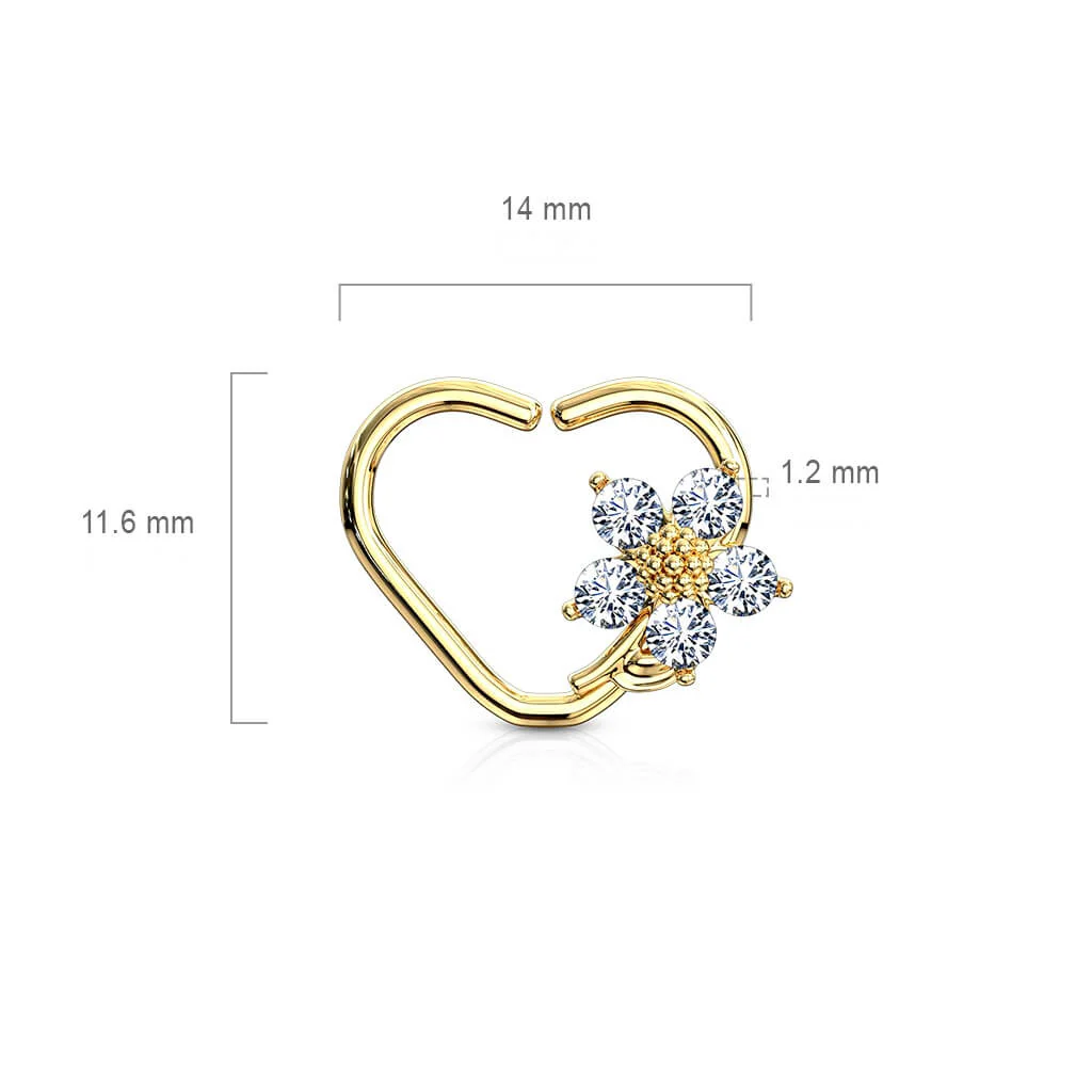 Ring Heart Flower Zirconia Bendable - Image 2