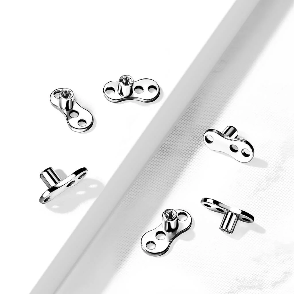 Titanium dermal anchor base 3 holes Internally Threaded - Image 2